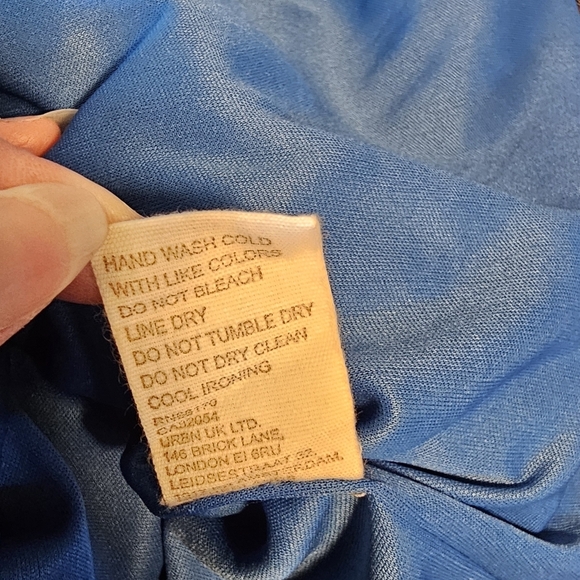 Let Me Be Floral Printed Backless Asymmetrical Bubble Hem Ruched Dress, Blue, S - Picture 13 of 14